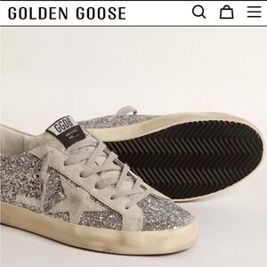 Golden Goose Silver Glitter Sneakers